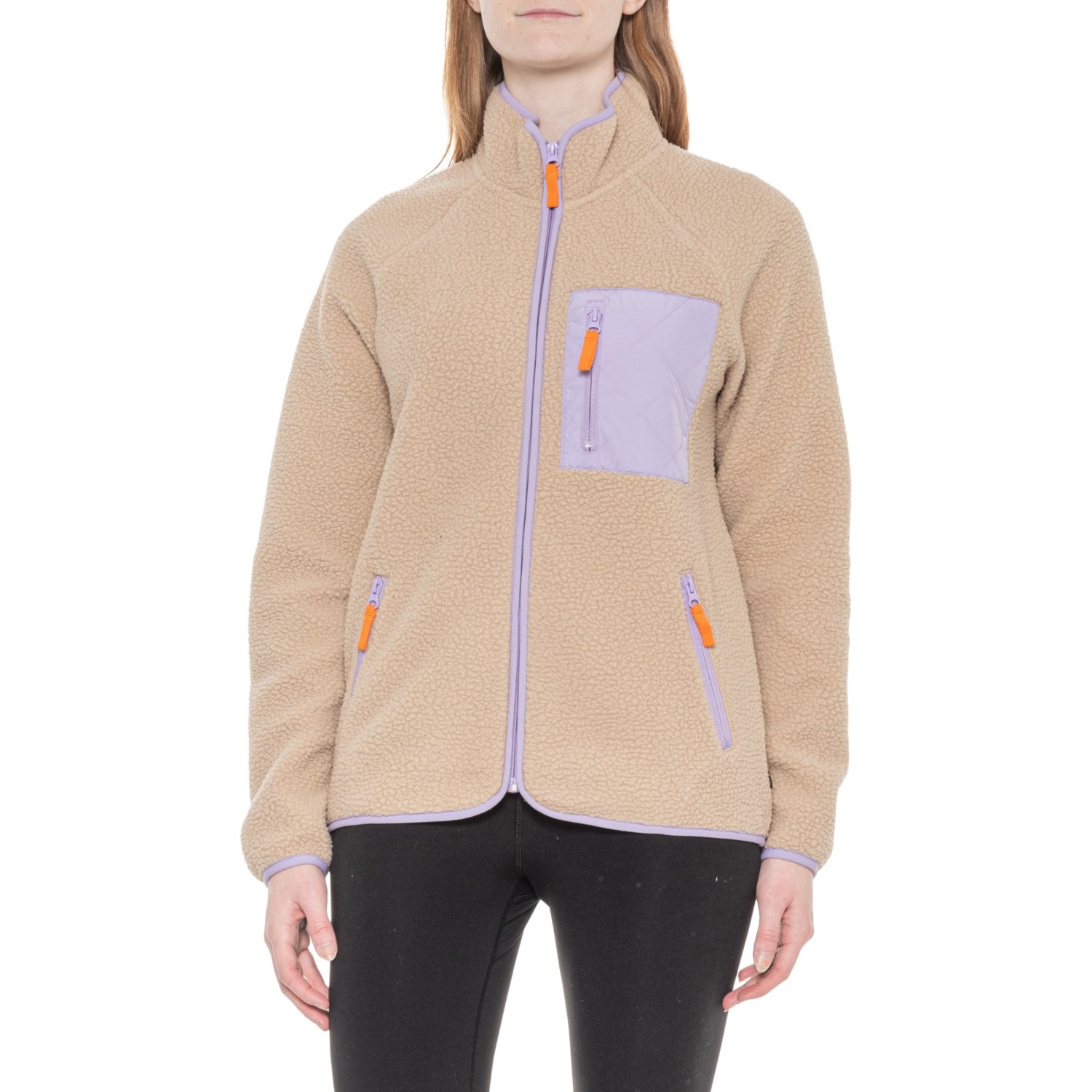MONDETTA OUTDOOR PROJECT Color-Block Berber Jacket - Zip Front