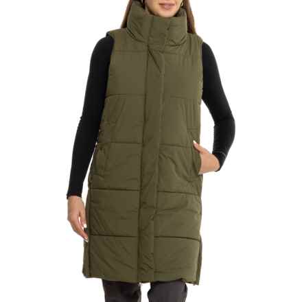 MONDETTA OUTDOOR PROJECT Long Quilted Vest - Insulated in Olive Night