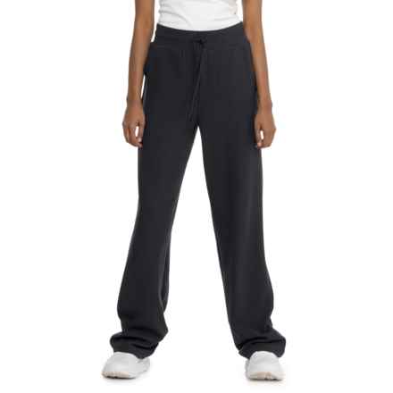 Mondetta Relaxed Waffle-Knit Wide Leg Pants in Black