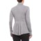 477JT_2 Mondetta Relay Pleated Back Shirt - Zip Neck, Long Sleeve (For Women)