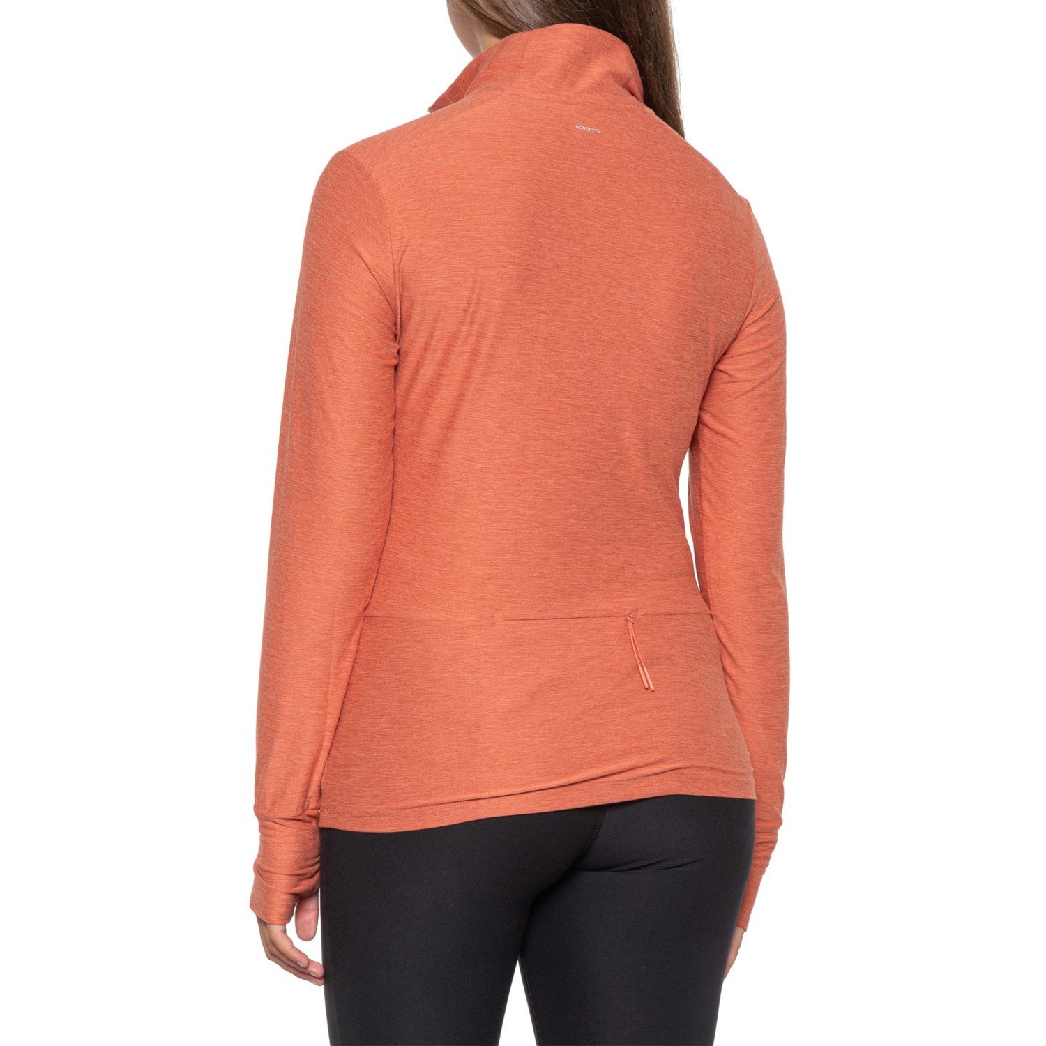 MONDETTA STUDIO Back Pocket Shirt Zip Neck, Long Sleeve Save 62