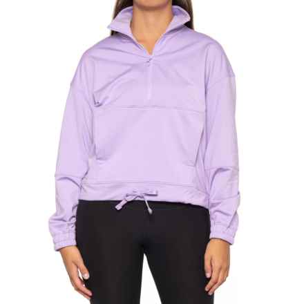 MONDETTA STUDIO Cold Gear Circle Pull Shirt - Zip Neck, Long Sleeve in Purple Rose