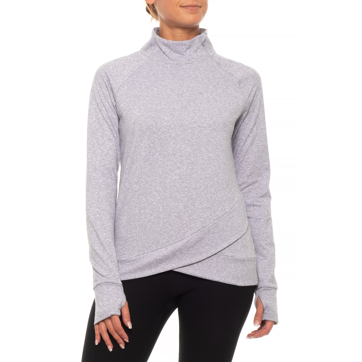 Mondetta View B Asymmetric Shirt – Zip Neck, Long Sleeve (For Women)