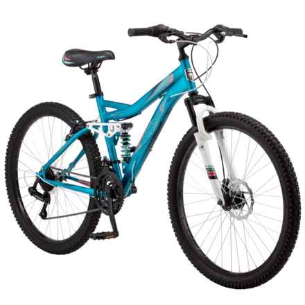 Mongoose Bedlam Full Suspension Mountain Bike - 26” (For Women) in Blue