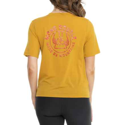 Mons Royale Icon Relaxed T-Shirt- Merino Wool, Short Sleeve in Tumeric