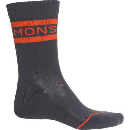 Mons Royale Signature Socks - Merino Wool, Crew (For Men and Women) in 9 Iron / Orange Smash