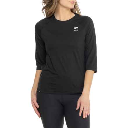 Mons Royale Tarn Raglan Shirt - Merino Wool, 3/4 Sleeve in Black