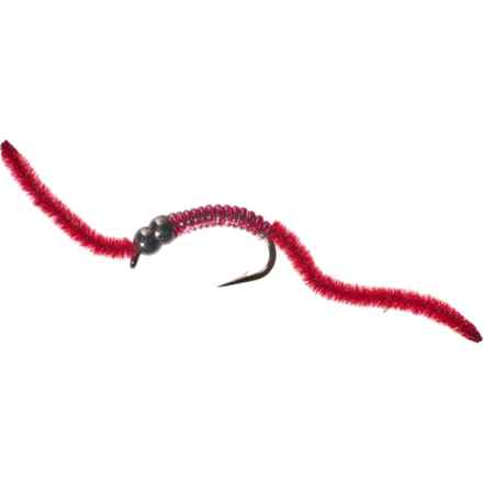 Montana Fly Company Jake’s Double Bead Rib Worm Nymph Fly - Dozen in Wine