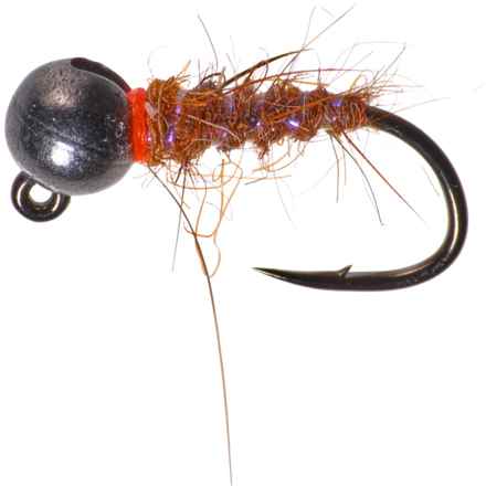 Montana Fly Company Jig Sexy Walt’s Worm Nymph Fly - Dozen in Uv Brown/Black Nickel Bead
