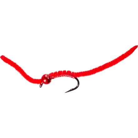Montana Fly Company Tungsten Bead Head Micro Worm Nymph Fly - Dozen in Red