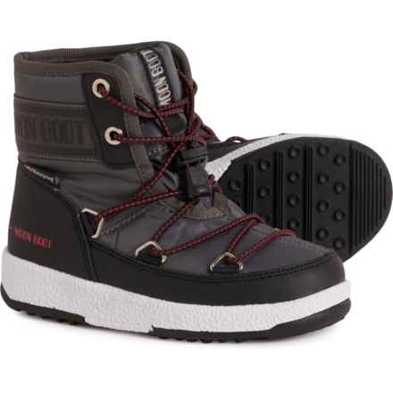 MOON BOOTS Boys Jr. Mid Boots - Waterproof in Black/Castlerock