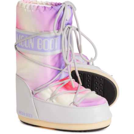 MOON BOOTS Girls Made in Europe Icon Tie-Dye Boots in Glacier Grey