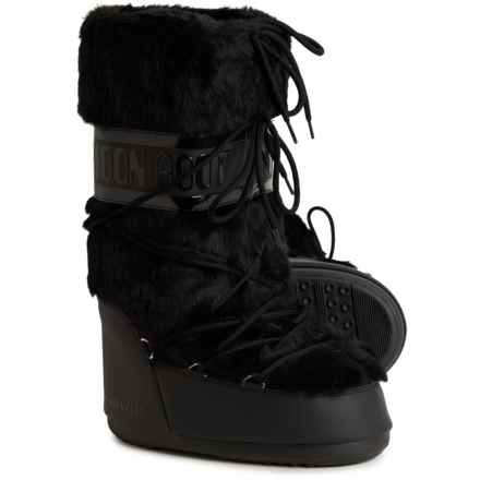 MOON BOOTS Made in Europe Classic Icon Faux Fur Boots (For Women) in 001-Black