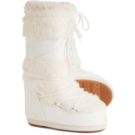 MOON BOOTS Made in Europe Icon Faux Fur Boots (For Women) in 003-Optical White