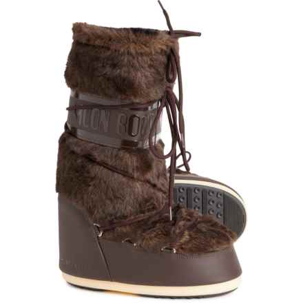 MOON BOOTS Made in Europe Icon Faux-Fur Boots (For Women) in Brown