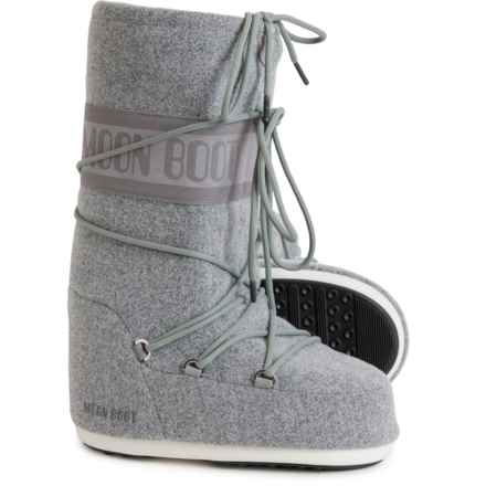 MOON BOOTS Made in Europe Icon Felt Boots (For Women) in Grey
