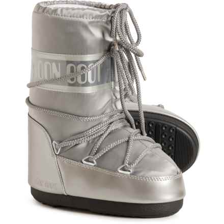 MOON BOOTS Made in Europe Icon Glance Boots (For Women) in Silver