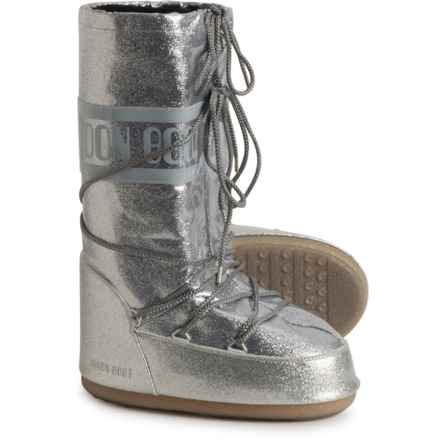 MOON BOOTS Made in Europe Icon Glitter Boots (For Women) in 002-Silver