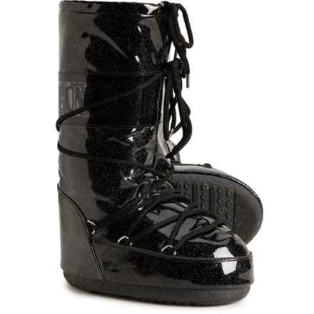 MOON BOOTS Made in Europe Icon Glitter Boots (For Women) in N001-Black