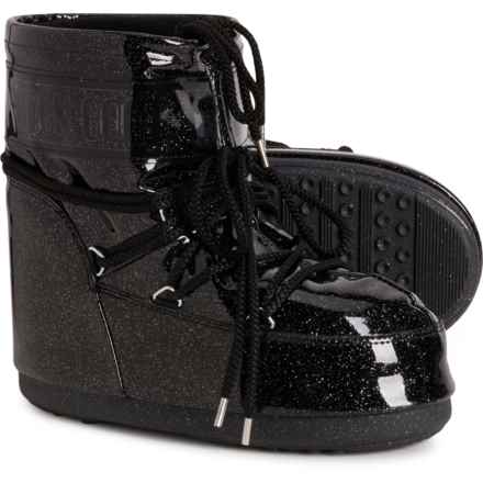 MOON BOOTS Made in Europe Icon Low Glitter Boots (For Women) in Black