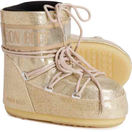 MOON BOOTS Made in Europe Icon Low Glitter Boots (For Women) in Gold