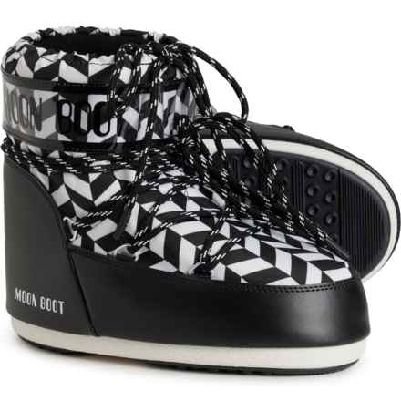 MOON BOOTS Made in Europe Icon Low Optical Boots (For Women) in Black/White