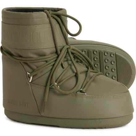 MOON BOOTS Made in Europe Icon Low Rubber Boots (For Women) in 002-Khaki