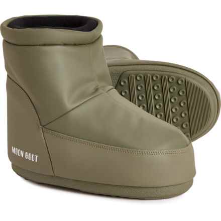 MOON BOOTS Made in Europe Icon No-Lace Low Rubber Boots (For Women) in Khaki