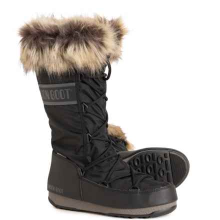 MOON BOOTS Made in Europe Monaco Boots - Waterproof (For Women) in 001-Black