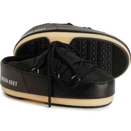 MOON BOOTS Made in Europe Nylon Mule Shoes (For Women) in 001-Black