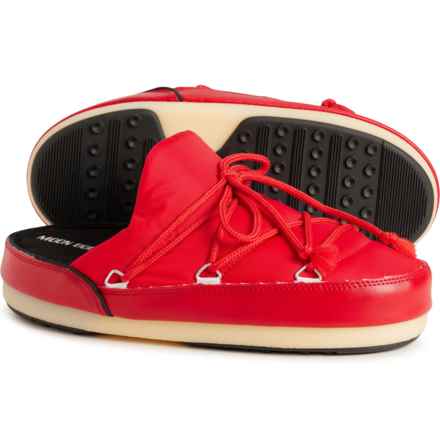 MOON BOOTS Made in Europe Nylon Mule Shoes (For Women) in 003-Red
