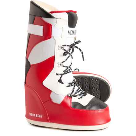 MOON BOOTS Made in Europe Sneaker Hi Boots (For Women) in 003-White/Red/Black