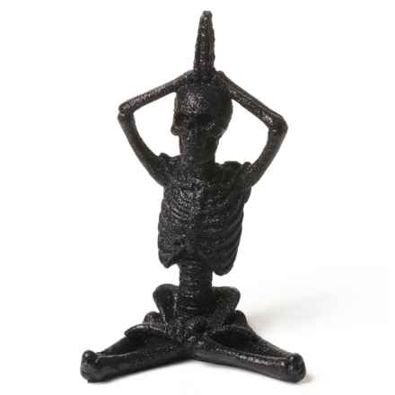 Moonlight Manor Polyresin Yoga Skeleton Statue - 12” in Black