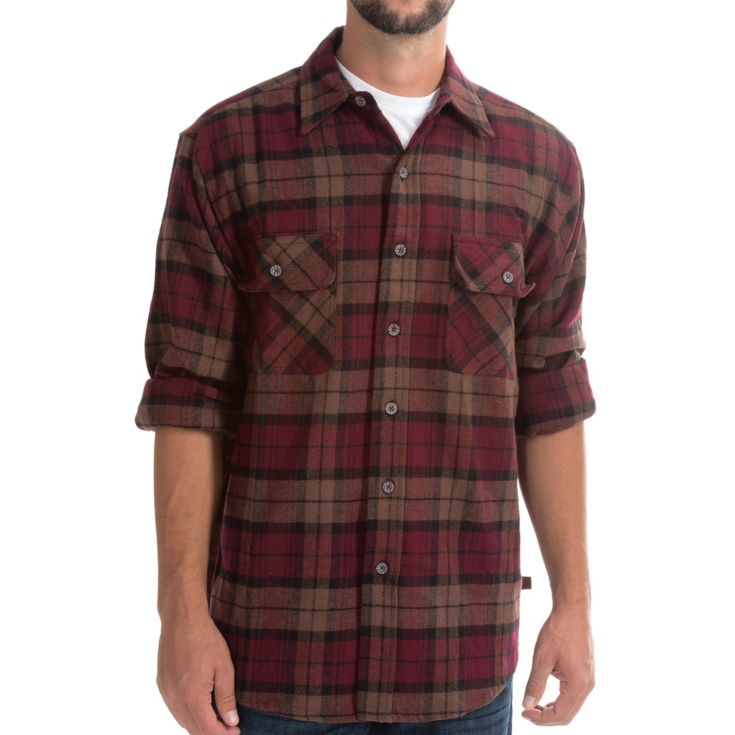 Moose Creek Brawny Plaid Shirt - 9 oz. Flannel, Long Sleeve (For Men ...