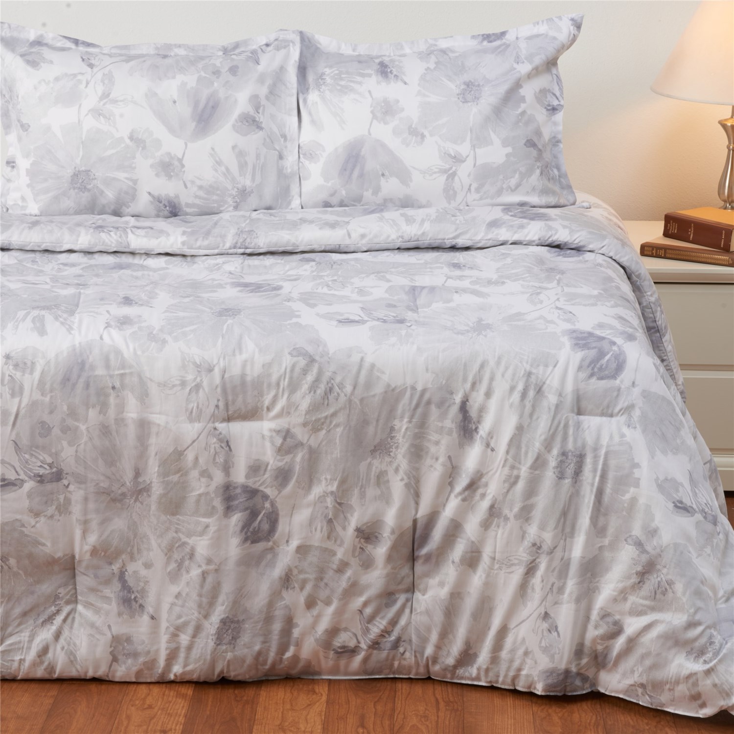 Moss & Willow Cotton Dream Muted Floral Comforter Set - Full-Queen 