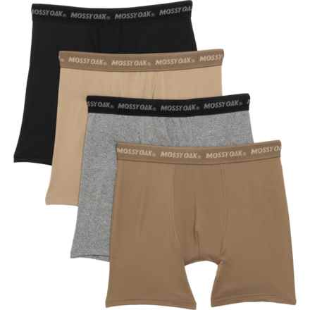 Mossy Oak Camo Boxer Briefs - 4-Pack in Tan / Black Camo