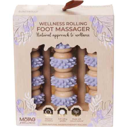 MOTAG Wellness Rolling Wood Foot Massager - Lavender in Lavender