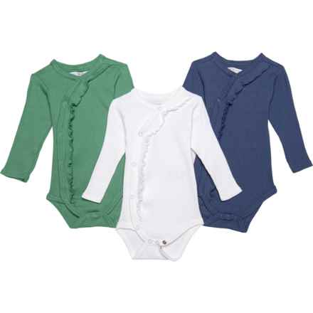 MOTHER'S PROMISE Infant Girls Botanical Garden Baby Bodysuit Set - 3-Pack, Long Sleeve in Malachite Green