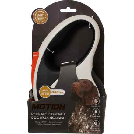 MOTION Retractable Dog Leash - Large, 26’ in White/Black