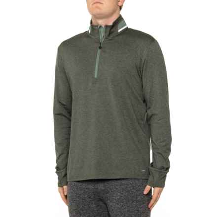 MOTION Timber Edge Shirt - Zip Neck, Long Sleeve in Olive Branch