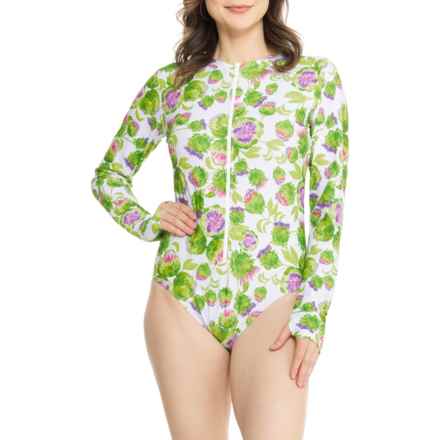 Mott 50 Mila One-Piece Swimsuit - UPF 50+, Long Sleeve in Sea Green