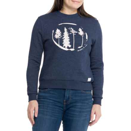 MOUNTAIN & ISLES Alpine Trees Graphic Sweatshirt in Midnight Navy Heather