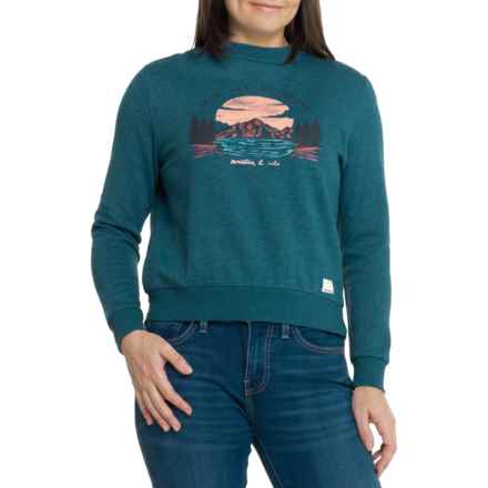 MOUNTAIN & ISLES Big Sun Lake Graphic Sweatshirt in Gulf Coast Heather