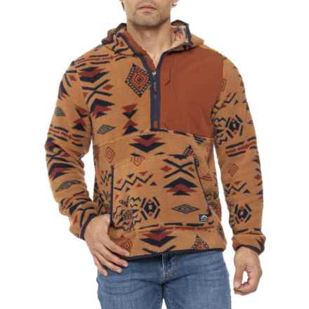 Mountain and Isles Heavy Fleece Hooded Jacket - Zip Neck in Spice Southwest Baja