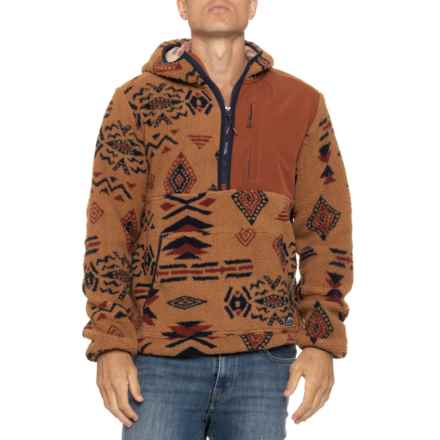 Mountain and Isles Whubby Fleece Hooded Jacket - Zip Neck in Spice Southwest Baja
