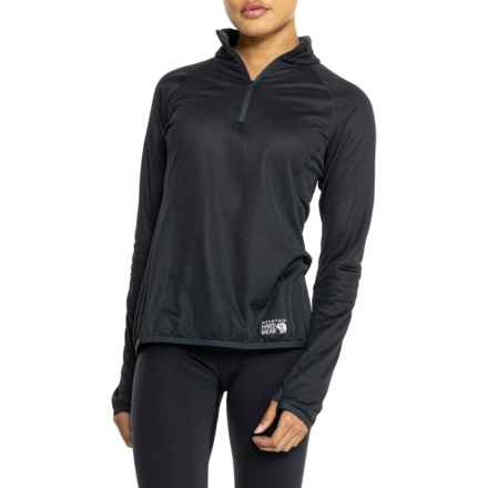 Mountain Hardwear Airmesh Shirt - Zip Neck, Long Sleeve in Dark Storm