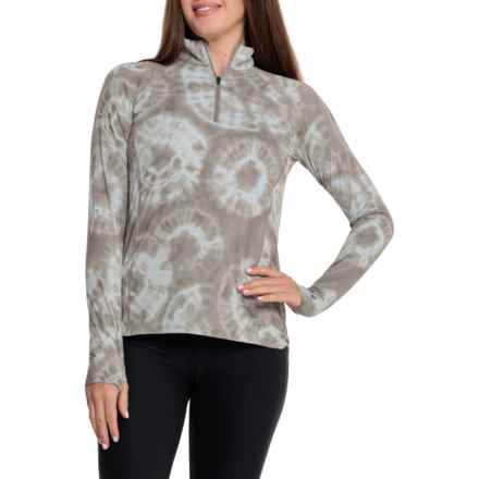 Mountain Hardwear Crater Lake Shirt - UPF 50, Zip Neck, Long Sleeve in Dunes Spore Dye Print