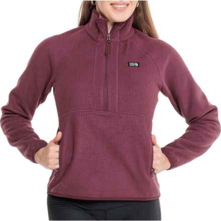 Mountain Hardwear Explore Fleece Jacket - Zip Neck in Cocoa Red