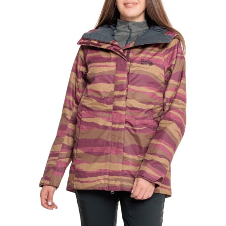 Mountain Hardwear Firefall 2 Ski Jacket - Waterproof, Insulated in Cocoa Red Landscape Print