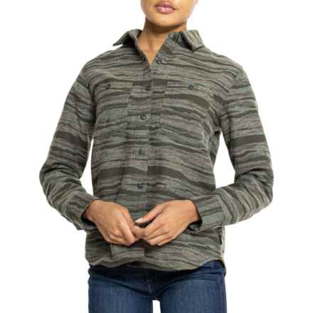 Mountain Hardwear Granite Peak Flannel Shirt - Long Sleeve in Stone Green Landscape Jacquard